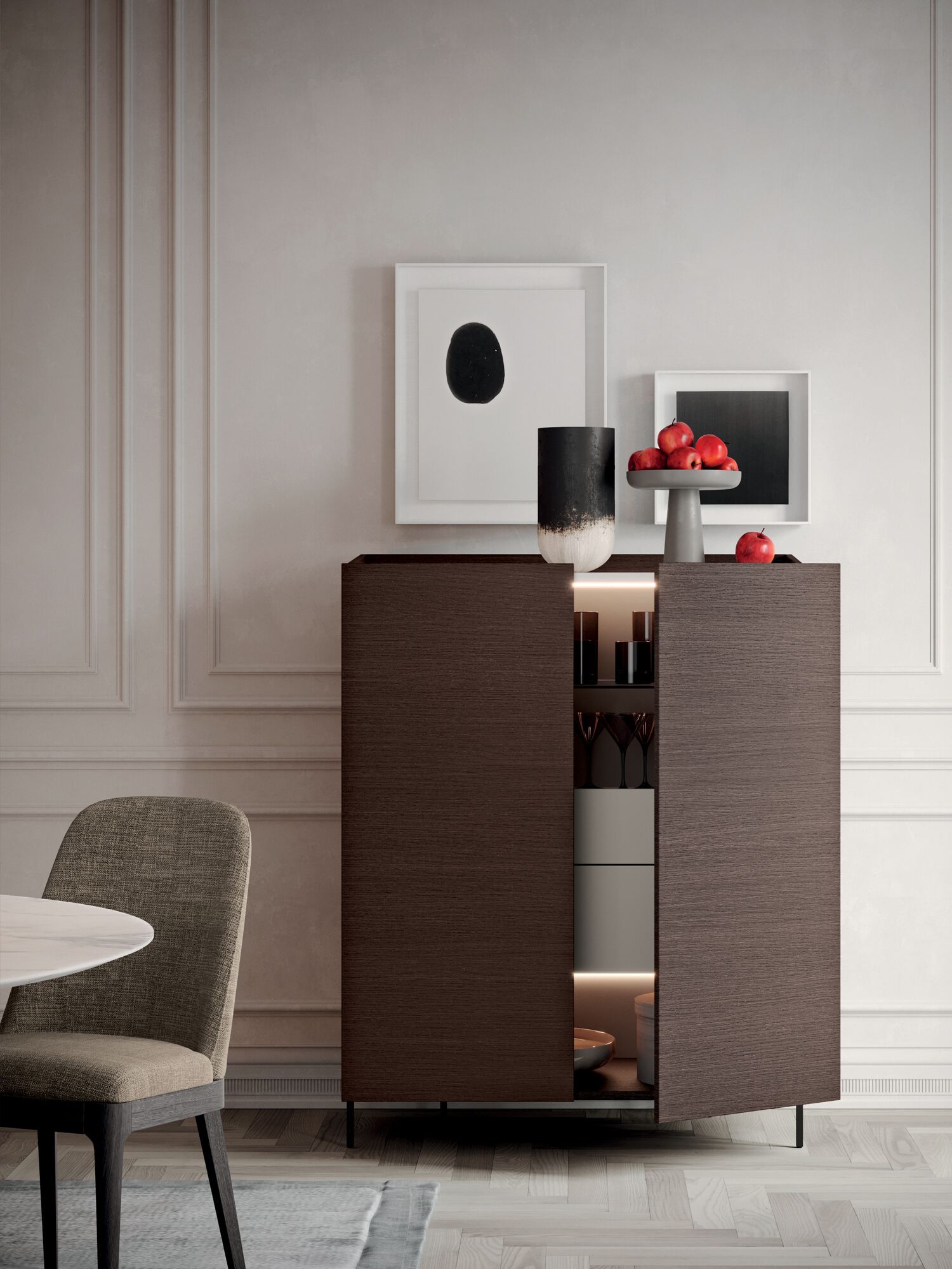 Деревянный шкаф с распашными дверцами Kico Living Complements ARCH-00027416 - Вид №1