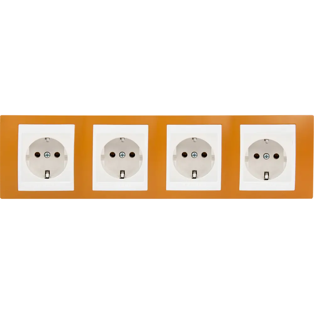 Рамка для розеток и выключателей Schneider Electric Unica 4 поста, цвет оранжевый/белый 10174661 STLM-2128381  - Вид №4