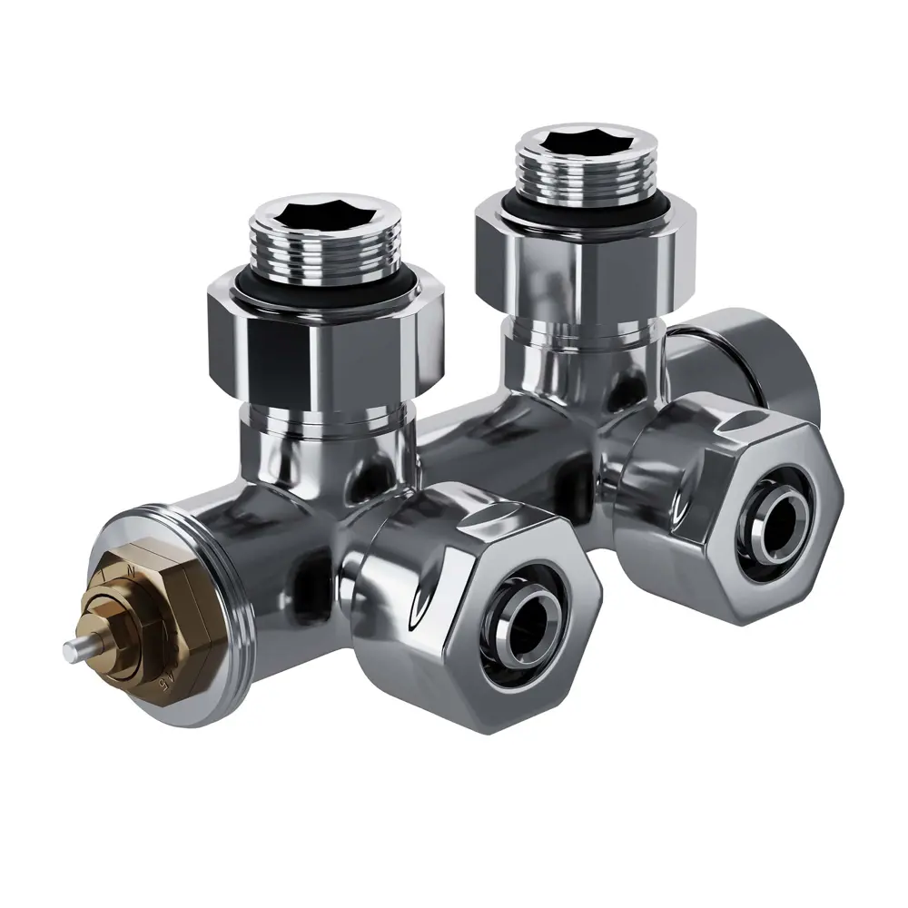 Узел нижнего подключения термостатический угловой Royal Thermo Design Pro 1/2" латунь цвет хром STLM-2041769 - Вид №2