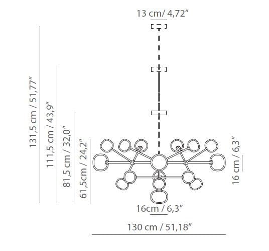 Подвесной светильник из металла и боросиликатного стекла Tooy Nabila ARCH-00039920 - Вид №11