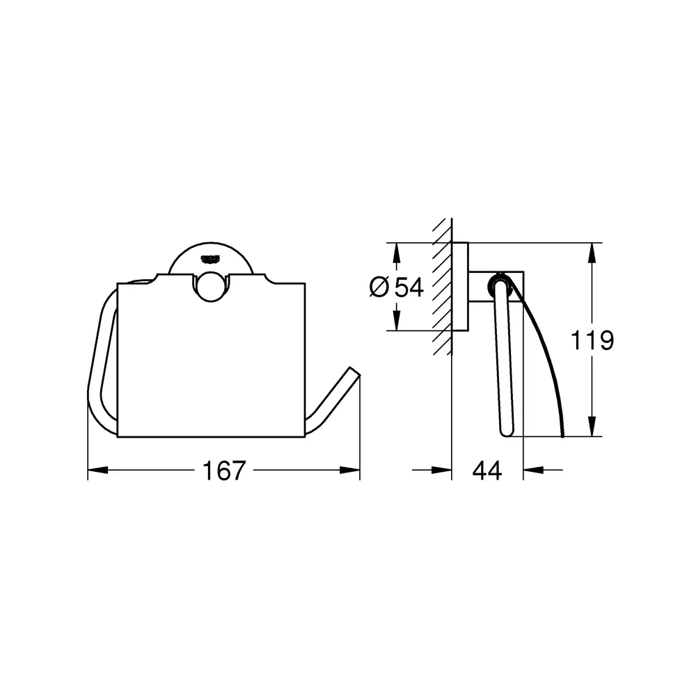 Держатель для туалетной бумаги с крышкой Grohe Essential 40367001 Essentials STLM-2074882 - Вид №4