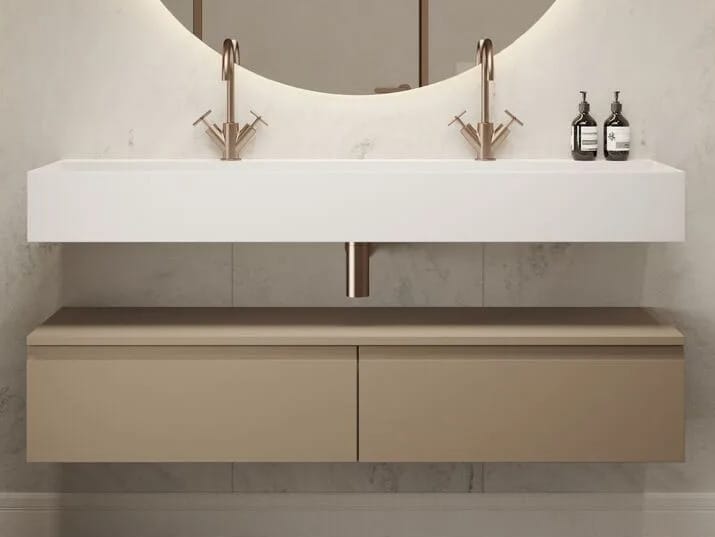 Двойная подвесная раковина из минерального камня® RILUXA LAVATERA ARCH-00125082