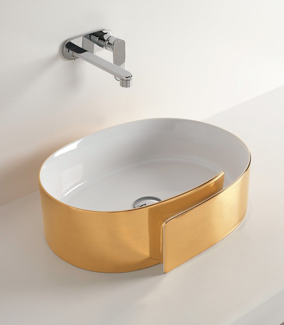 Керамическая овальная раковина с одной столешницей Ceramica Flaminia Roll ARCH-00110392 - Вид №4