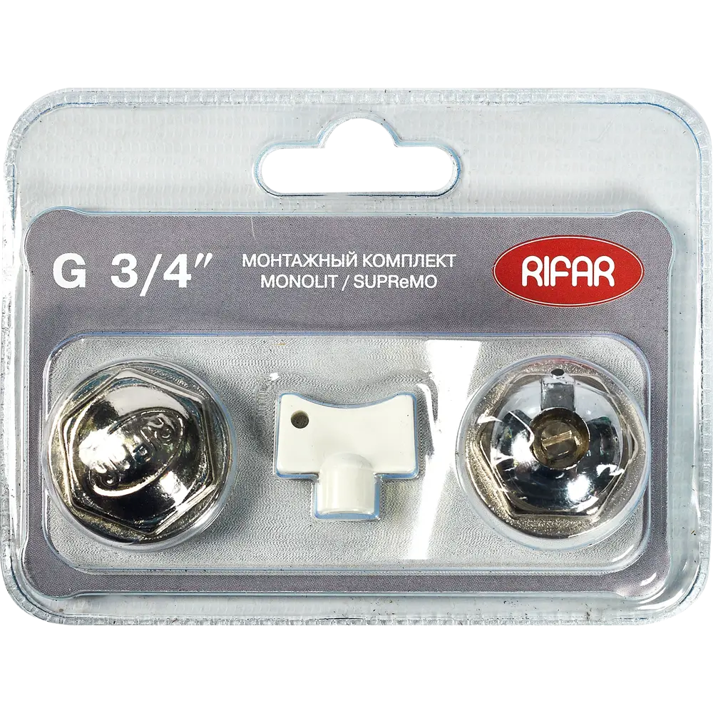 Монтажный комплект для радиатора Rifar Monolit/Supremo 3/4" латунь серебристый 3 шт. R.AD.G34MSX STLM-2156661 - Вид №4