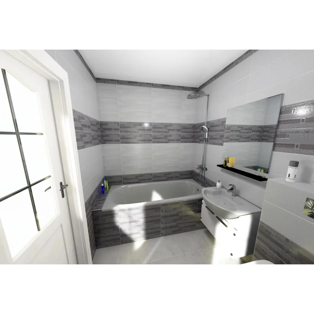 Плитка настенная Emigres Chicago Gris 20х60 см 1.44 м² цвет серый STLM-2192222 - Вид №4