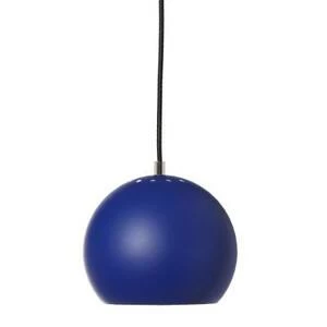 Лампа подвесная Ball, кобальтово-синяя матовая, черный шнур