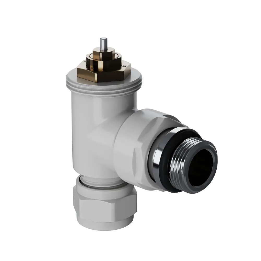 Термостатический комплект для радиатора угловой Royal Thermo Design Pro 1/2" латунь цвет белый STLM-2030624 - Вид №2