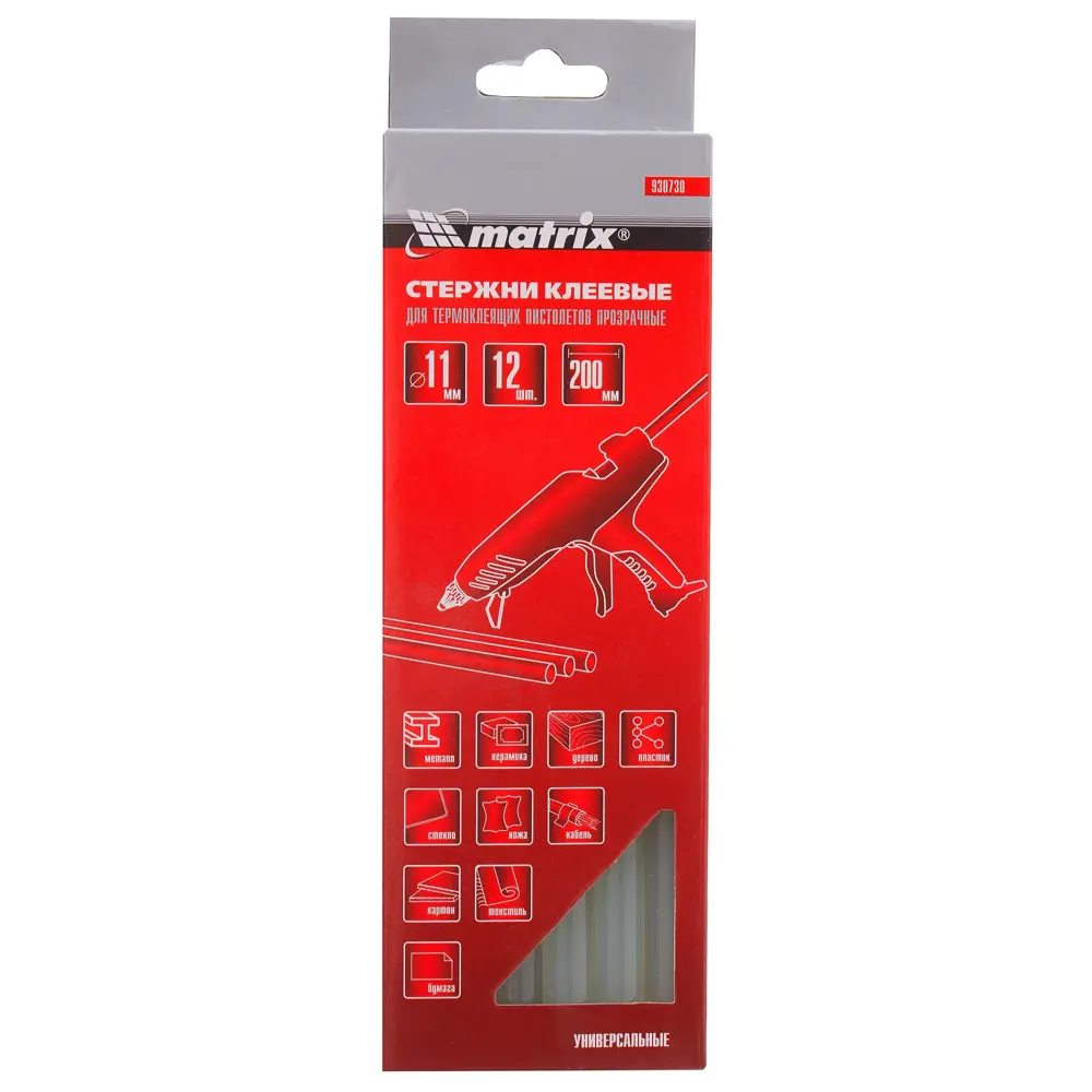 Клеевые стержни Matrix 930730 11x200 мм, цвет прозрачный, 12 шт STLM-2149516 - Вид №2