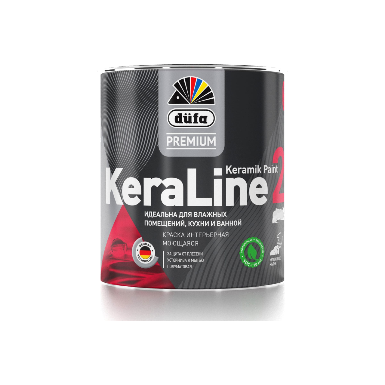 90190639 Краска для влажных помещений Premium KeraLine Keramik Paint 20 полуматовая прозрачная база 3 0.9 л STLM-0126786 DUFA