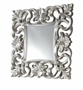 Зеркало серебряное квадратное в резной раме Regalo ESF ДИЗАЙНЕРСКИЕ 043888 Серебро