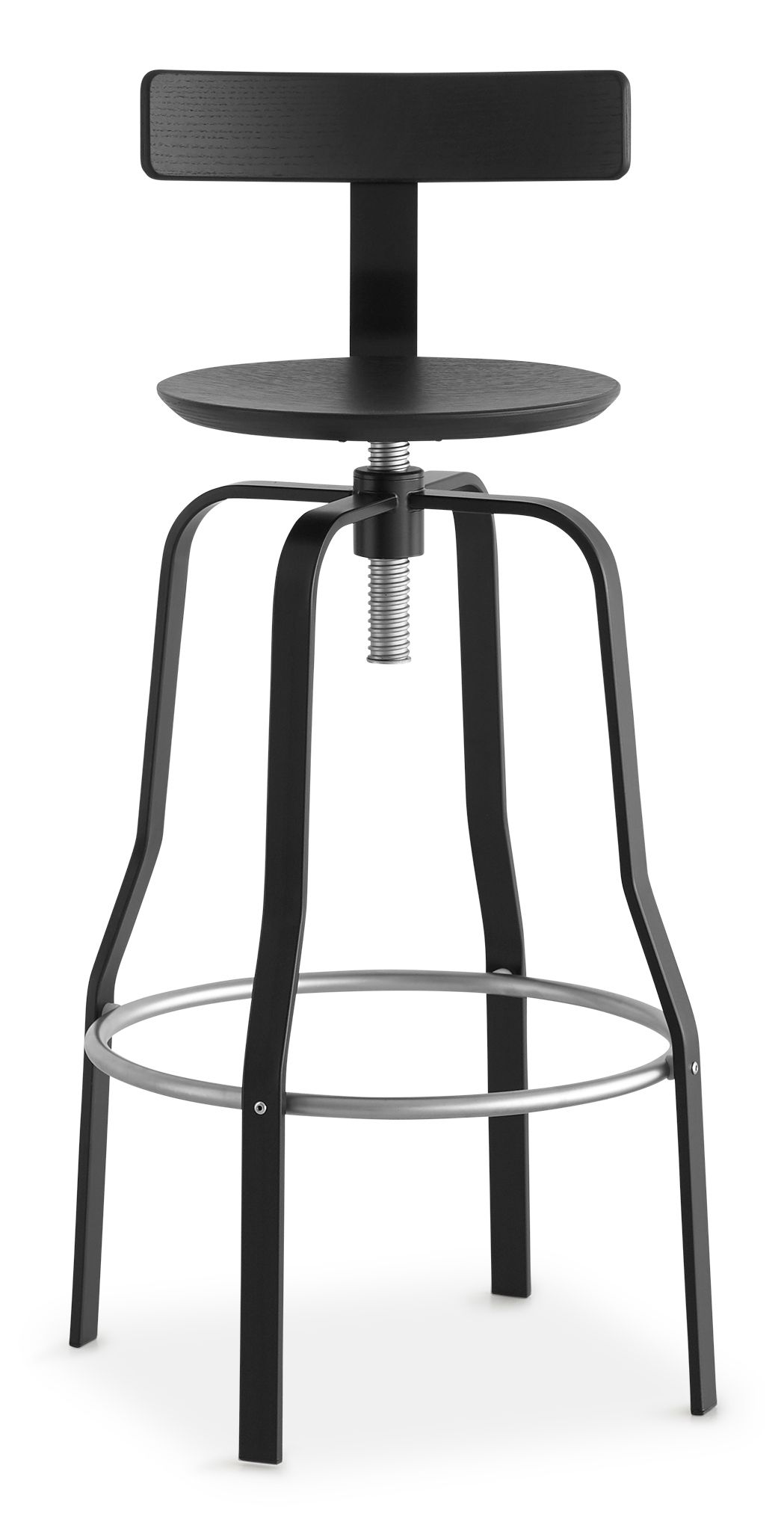 Высокий стул из стали и дерева со спинкой Lapalma круглый ARCH-00098421 - Вид №1