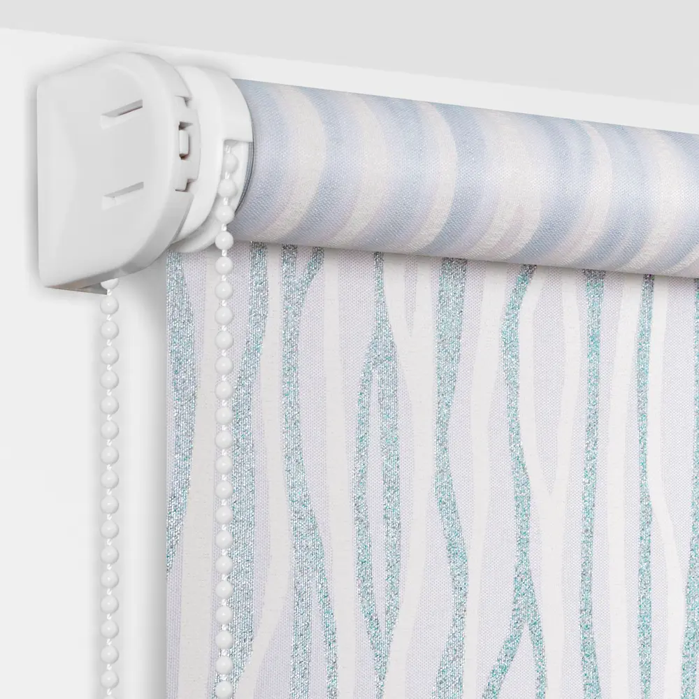 Штора рулонная Смуги 60x160 см бирюзовая GARDEN STLM-2166638 - Вид №1