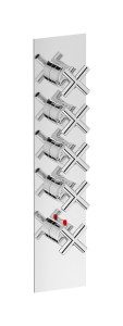 EUA411CCNWO Комплект наружных частей термостата на 4 потребителей - вертикальная прямоугольная панель с ручками Wow IB Aqua - 4 потребителя