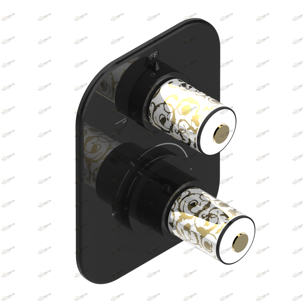 G2N-5500BE Ручка регулировки и маховик 2-канального переключателя для термостатического смесителя арт. 5500AE Thg-paris Froufrou Покрытие PVD бронза G2N 5500BE CAT.F