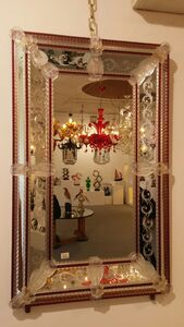 1766 ORIGINALMURANOGLASS Венецианское зеркало Фламенко - муранское стекло  см
