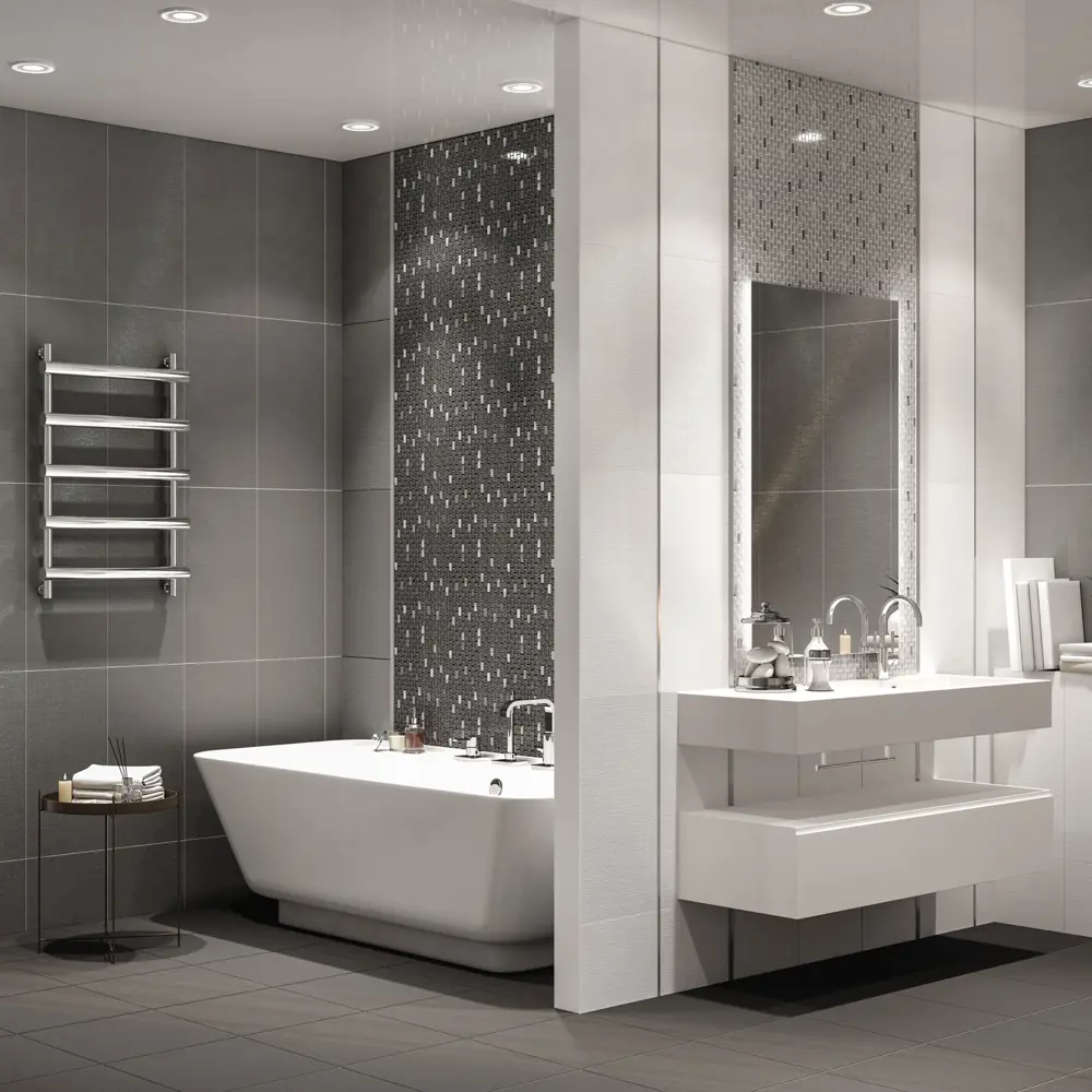 Плитка настенная Azori Devore 31.5x63 см 1.59 м² текстиль цвет серый STLM-2001920 - Вид №5