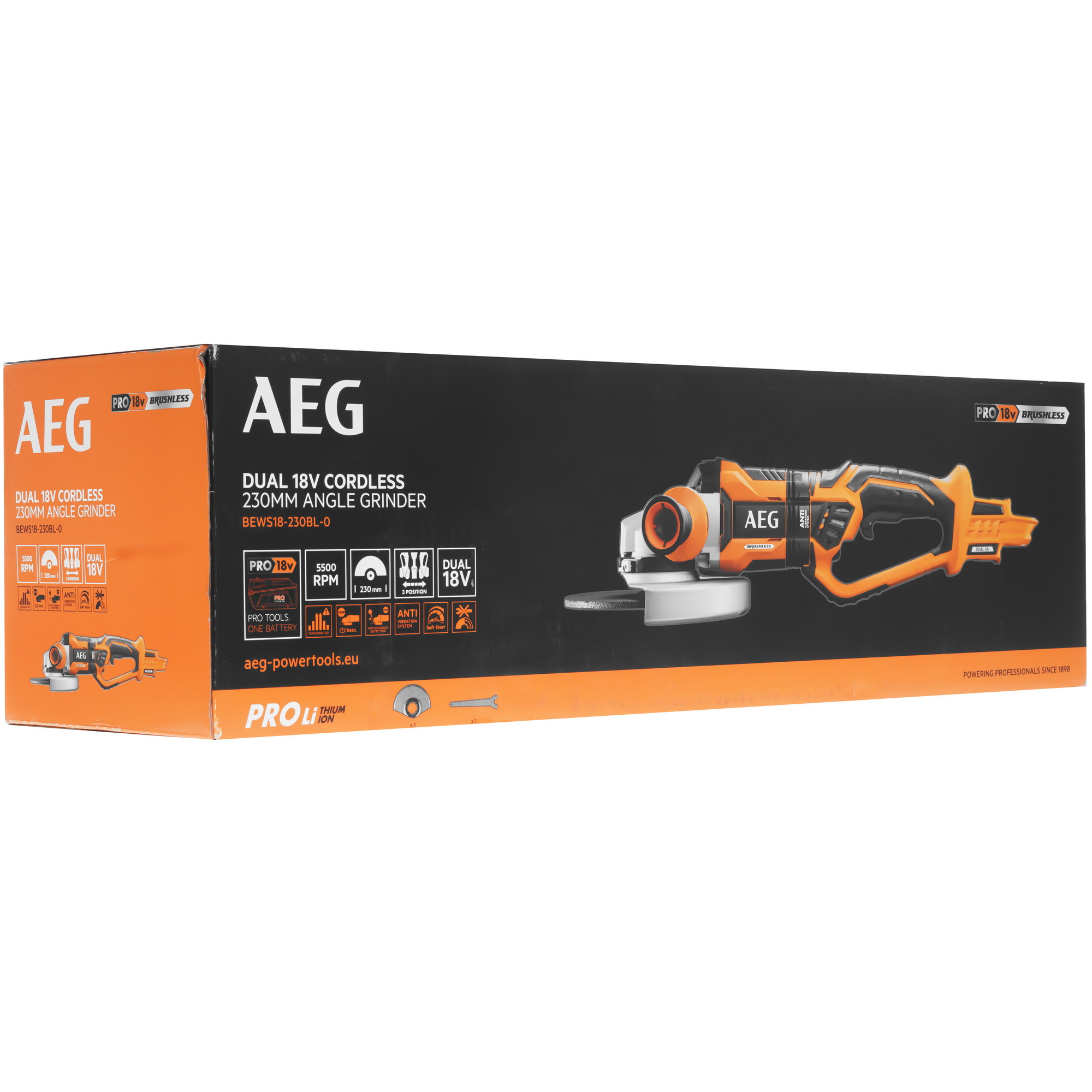 Углошлифовальная машина (УШМ) AEG BEWS18-230BL-0 PRO 18V  , Без ЗУ, Без АКБ 5480989 STDN-0077361 - Вид №8