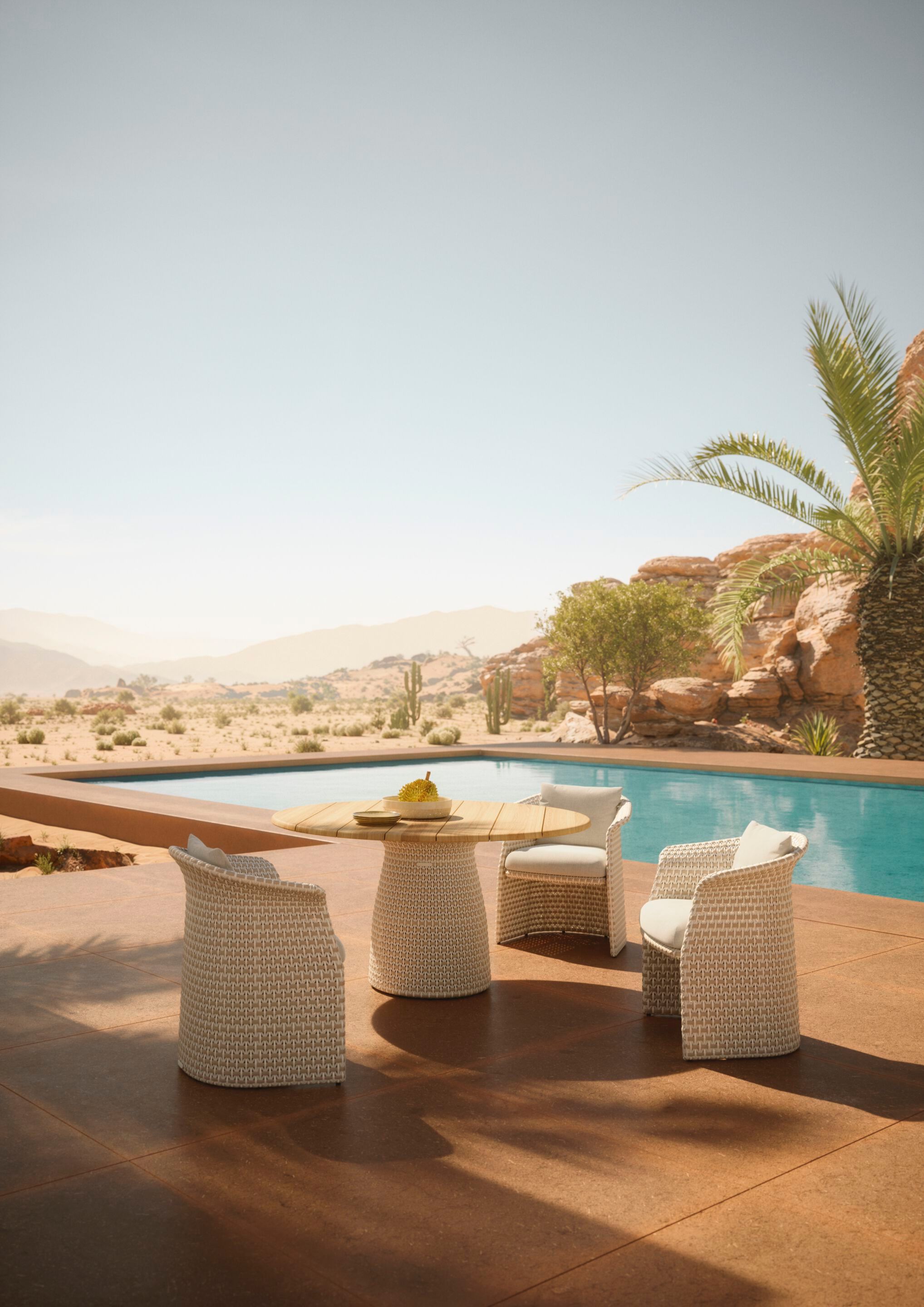 Круглый стол для сада из тикового дерева DEDON FLLAIR ARCH-00035845 - Вид №5