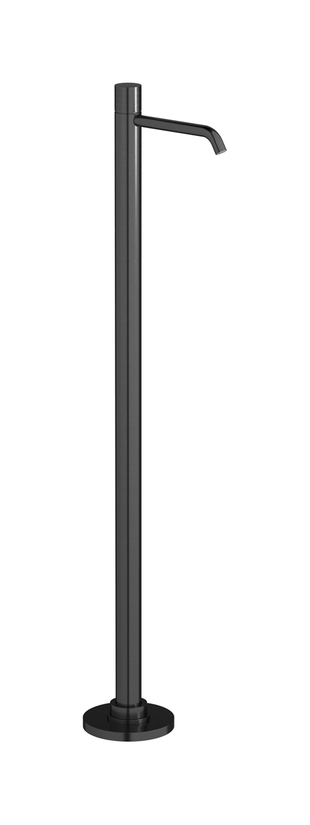 Высокий смеситель для напольной раковины в комплекте с донным клапаном. WE ARE IB vn299rs Brushed Black Chrome Vinile