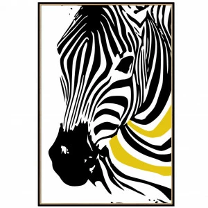 Постер прямоугольный на художественной бумаге 80х60 см "Зебра-1" EVENHOME ДИЗАЙНЕРСКИЕ 00-3878749 Белый;золото;черный