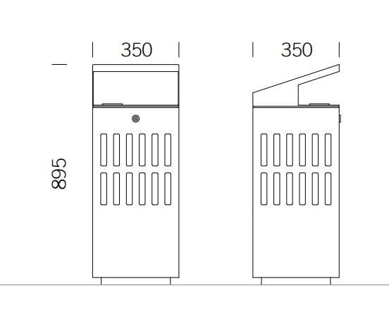Держатель для мусора из нержавеющей стали с крышкой для наружного использования BENKERT BANKE мусорное ведро ARCH-00052970 - Вид №2