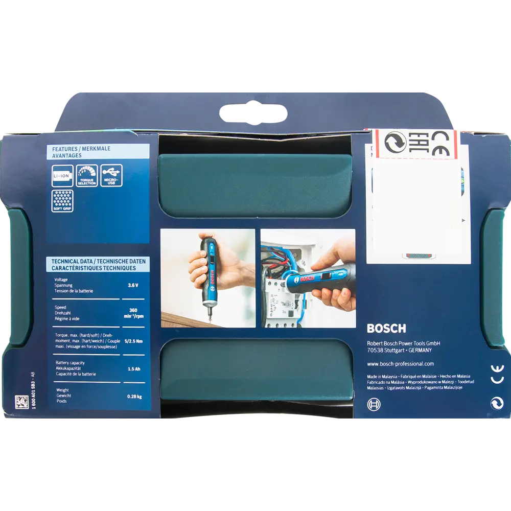 Отвертка аккумуляторная Bosch Go, 3.6 В Li-Ion 1.5 Ач, набор бит 33 шт BOSCH PROFESSIONAL STLM-2138994 - Вид №5