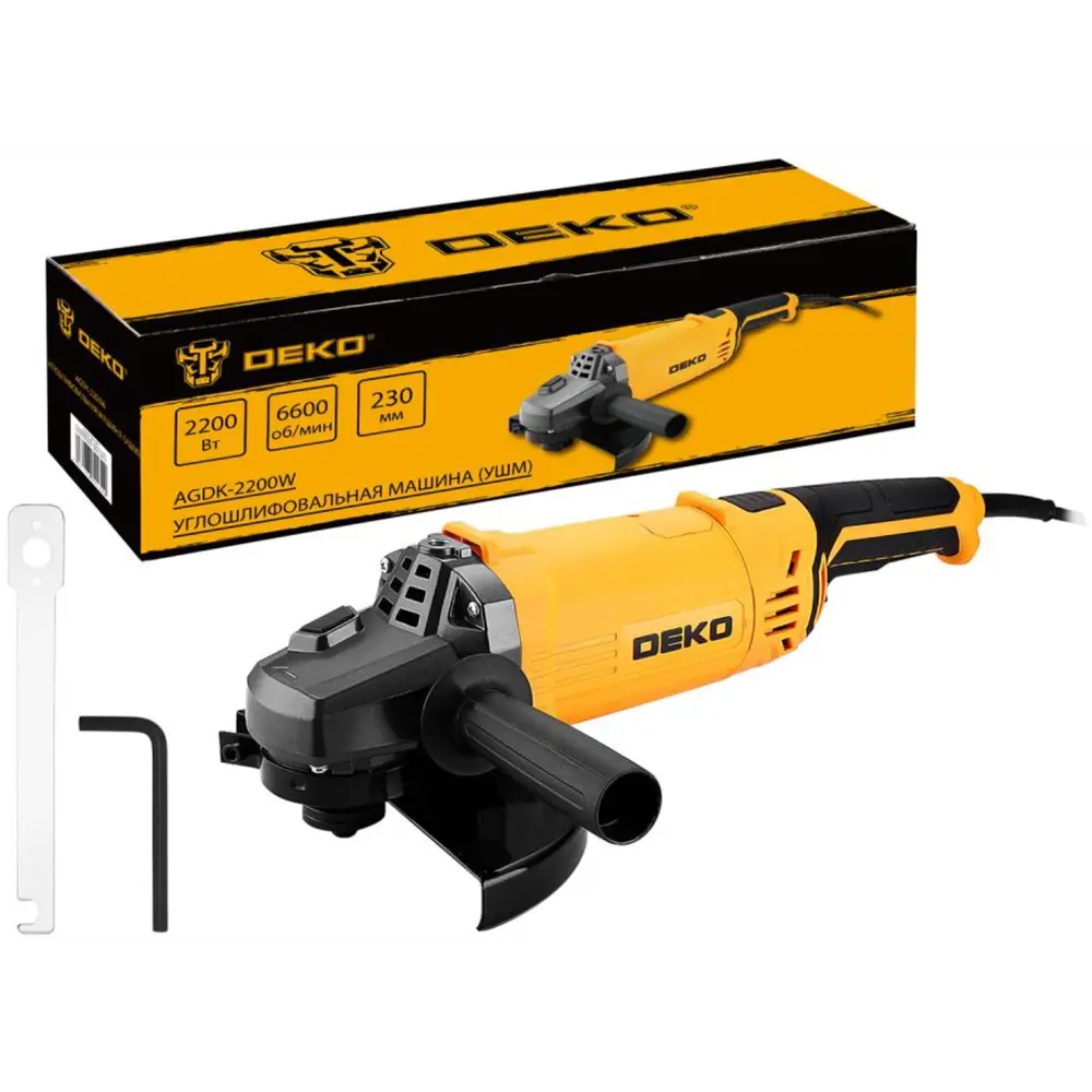 Углошлифовальная машина DEKO AGDK-2200W профессиональная, 230 мм 89403026 STLM-1485944 - Вид №1