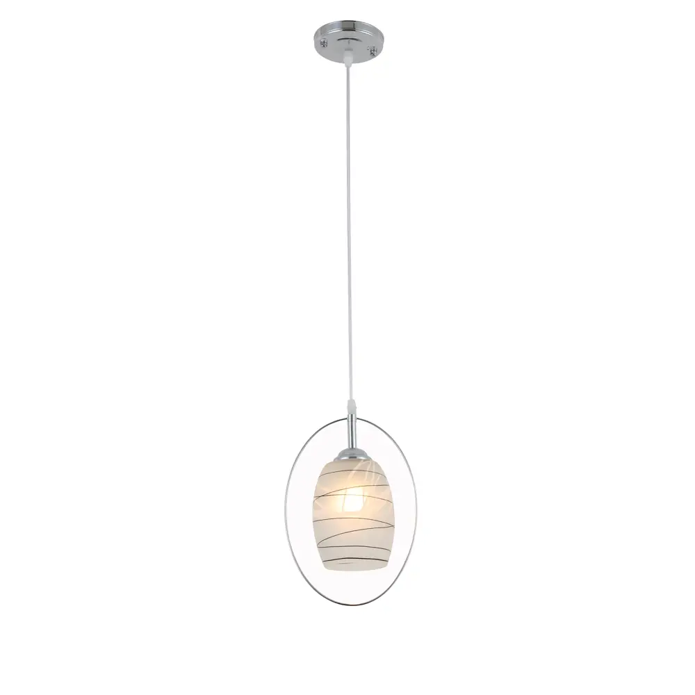 Светильник подвесной Rachel, 1 лампа, 3 м², цвет хром/белый Rivoli STLM-2150035