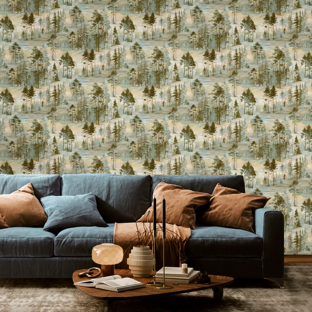 Обои флизелиновые Elysium Сосновый бор бежевые/голубые 1.06 м Е89205 STLM-2198036 - Вид №3