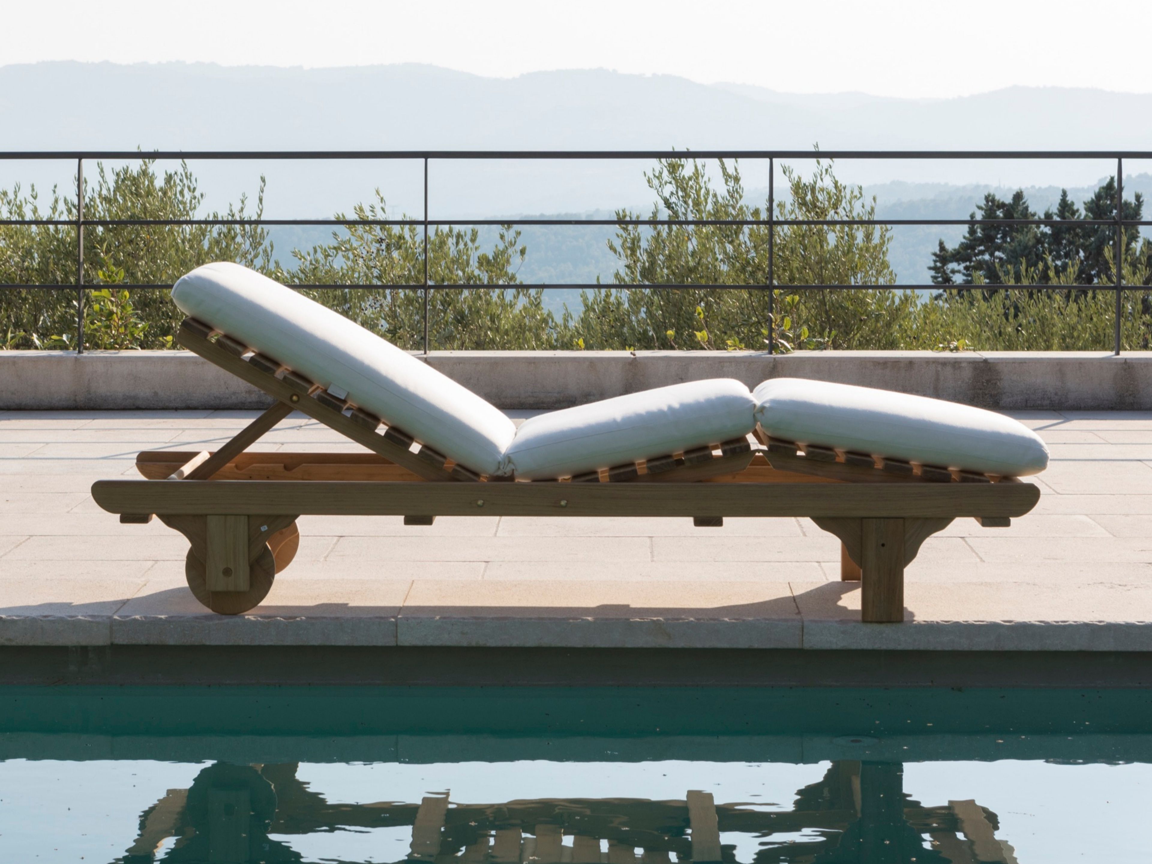 Садовая кровать с откидной спинкой из тикового дерева с колесами Unopiù Chelsea ARCH-00076668 - Вид №3