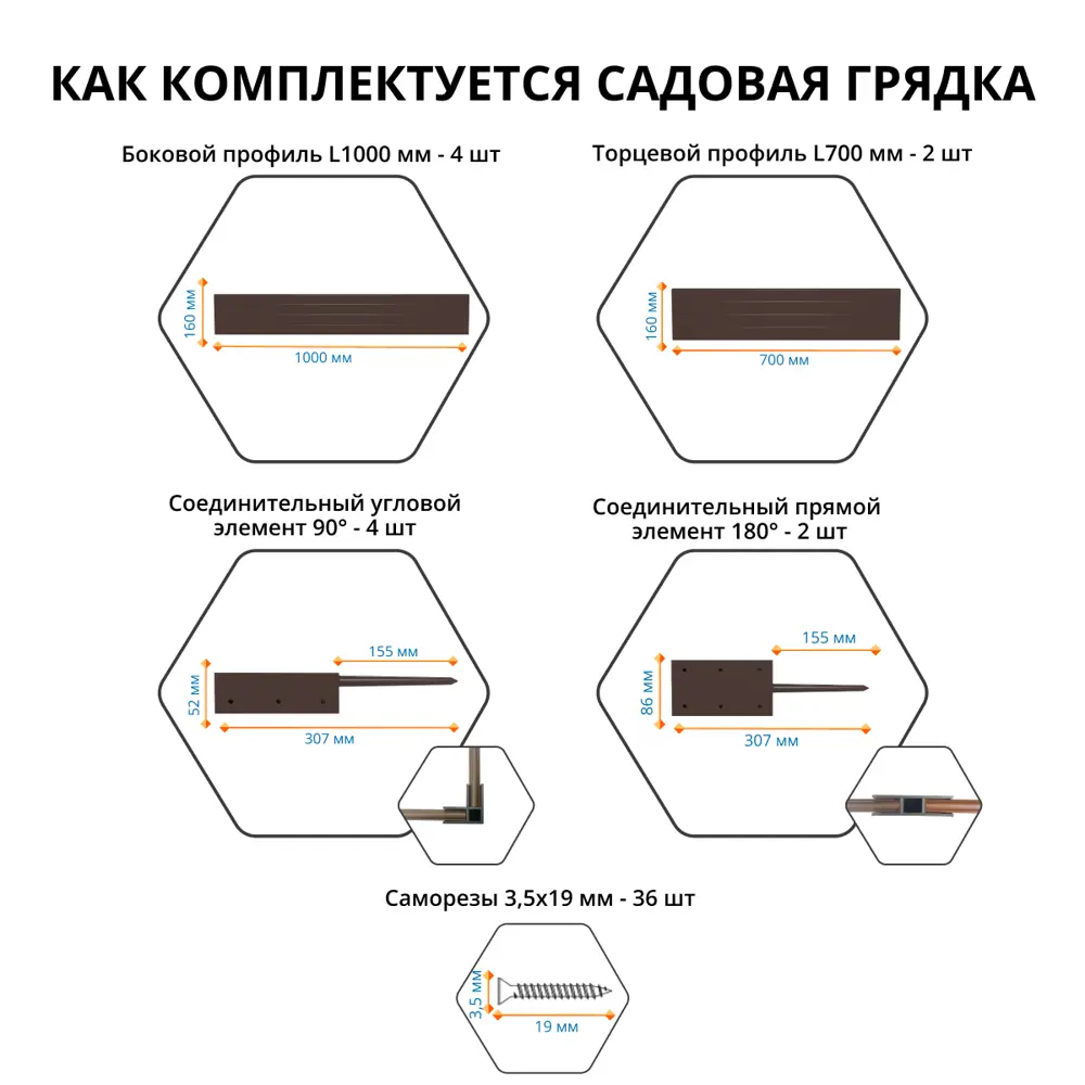 Грядка садовая Gidrolica 207x74x16 см цвет коричневый 89448381 STLM-2014838 Santreyd  - Вид №3