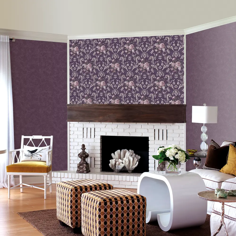 Обои флизелиновые Erismann Elegance фиолетовые 1.06 м 3499-7 82136410 STLM-2183454 - Вид №2