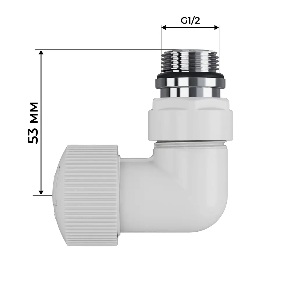 Термостатический комплект для радиатора трехосевой Royal Thermo Design Pro 1/2" латунь цвет белый STLM-2015423 - Вид №4