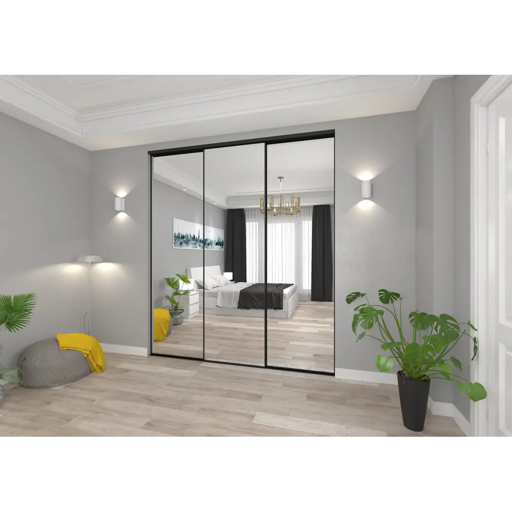 Дверь-купе KONSENSA 225.5x70.4 см с зеркалом профиль черный узкий 89443970 STLM-2092785  - Вид №8
