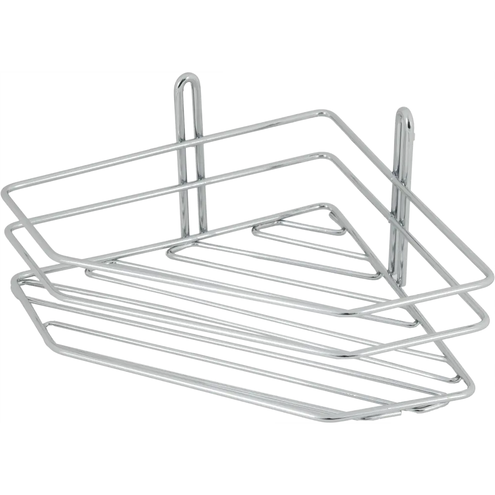 Полка для ванной комнаты угловая 19x19x10 см цвет хром Santreyd Угловые хромированные STLM-2140107