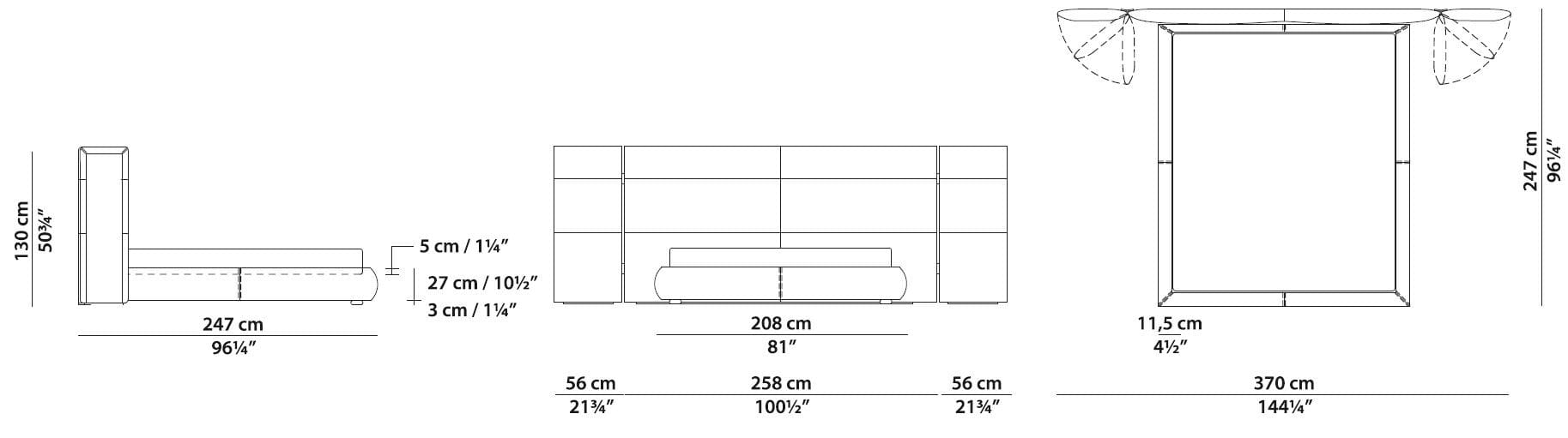 Мягкая двуспальная кровать Baxter COUCHE EXTRA ARCH-00116047 - Вид №4