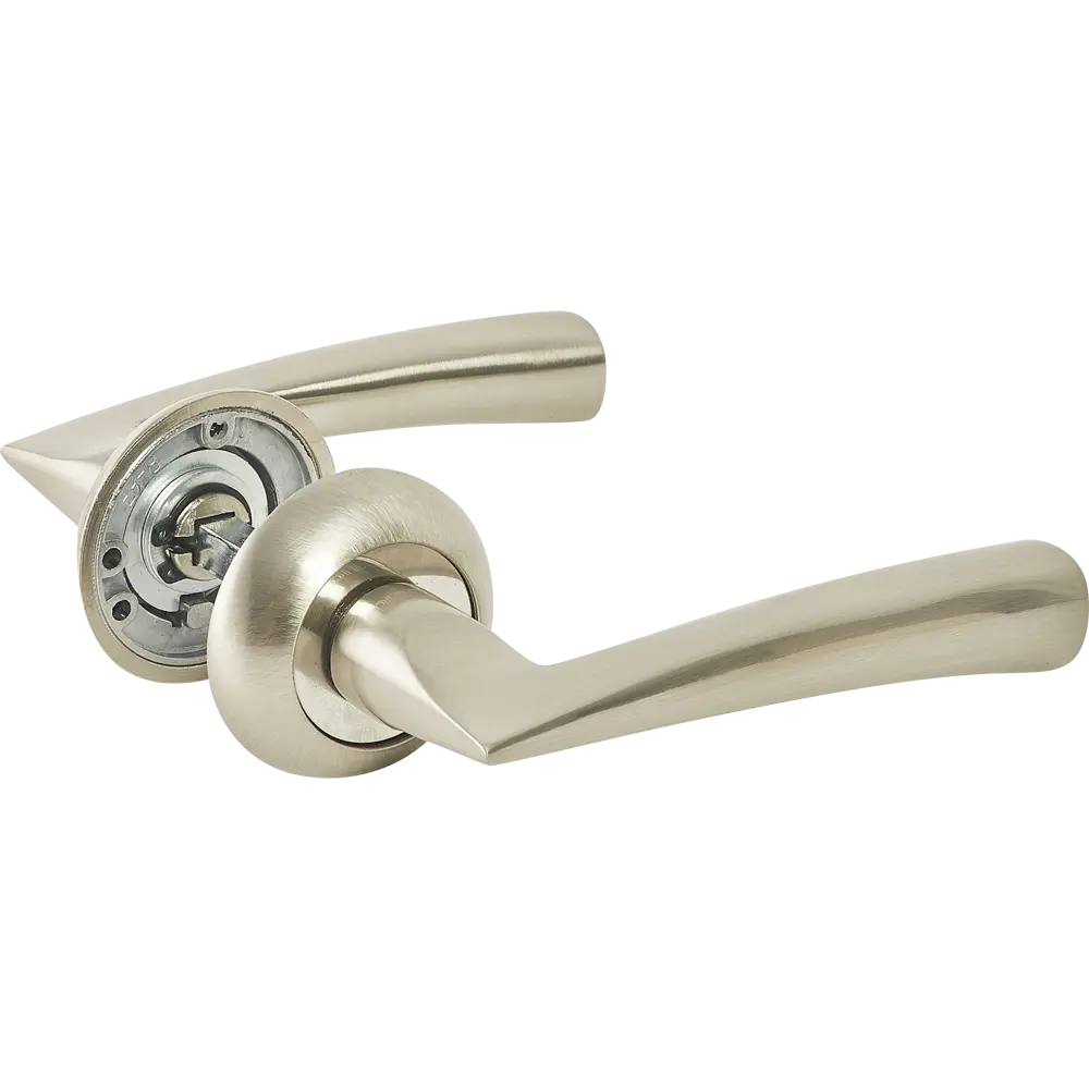 Дверные ручки Punto Coda без запирания цвет матовый никель/хром STLM-2172592