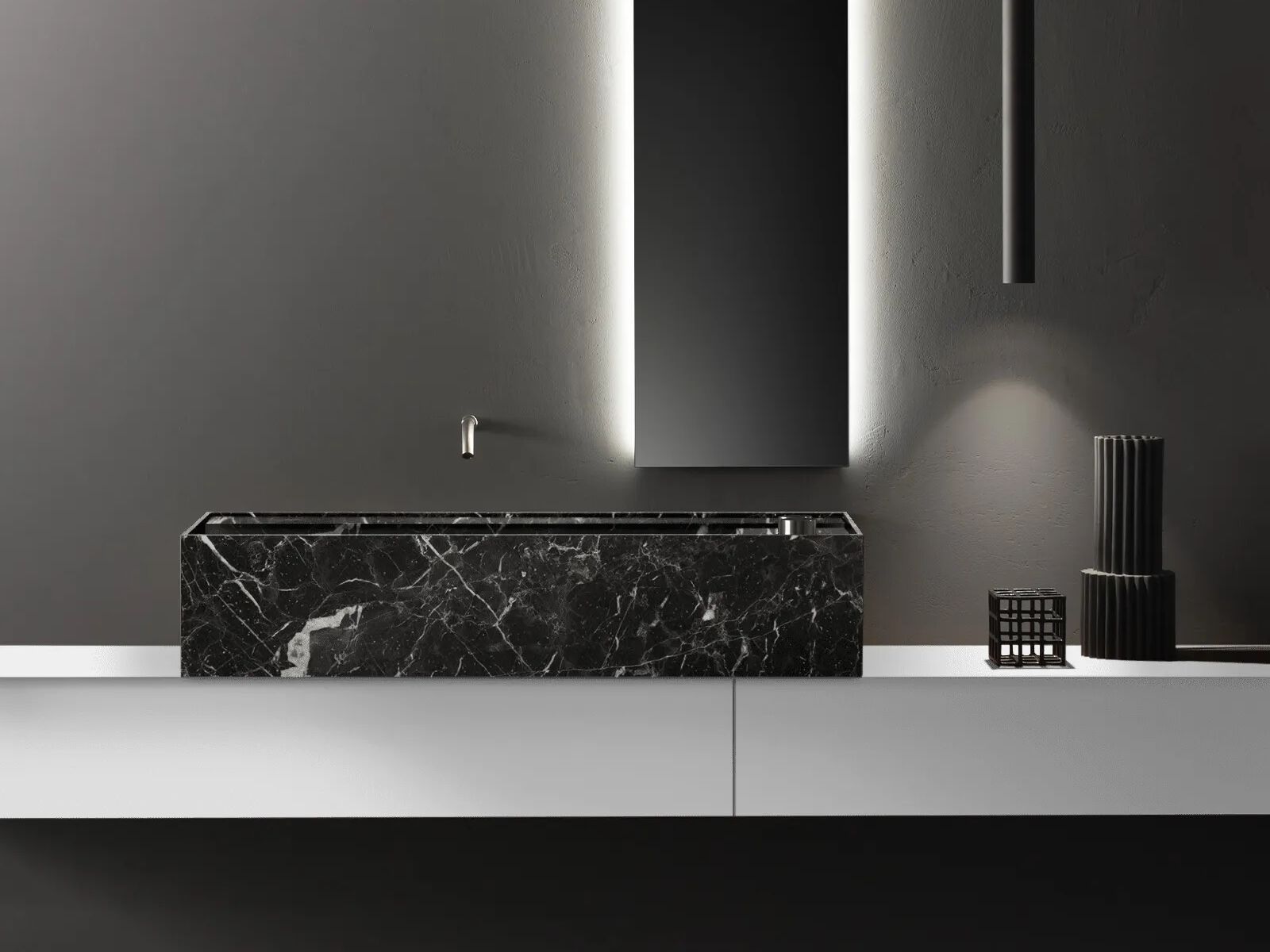 Деревянный подвесной шкаф для ванной комнаты с ящиками Falper Minimum ARCH-00070058