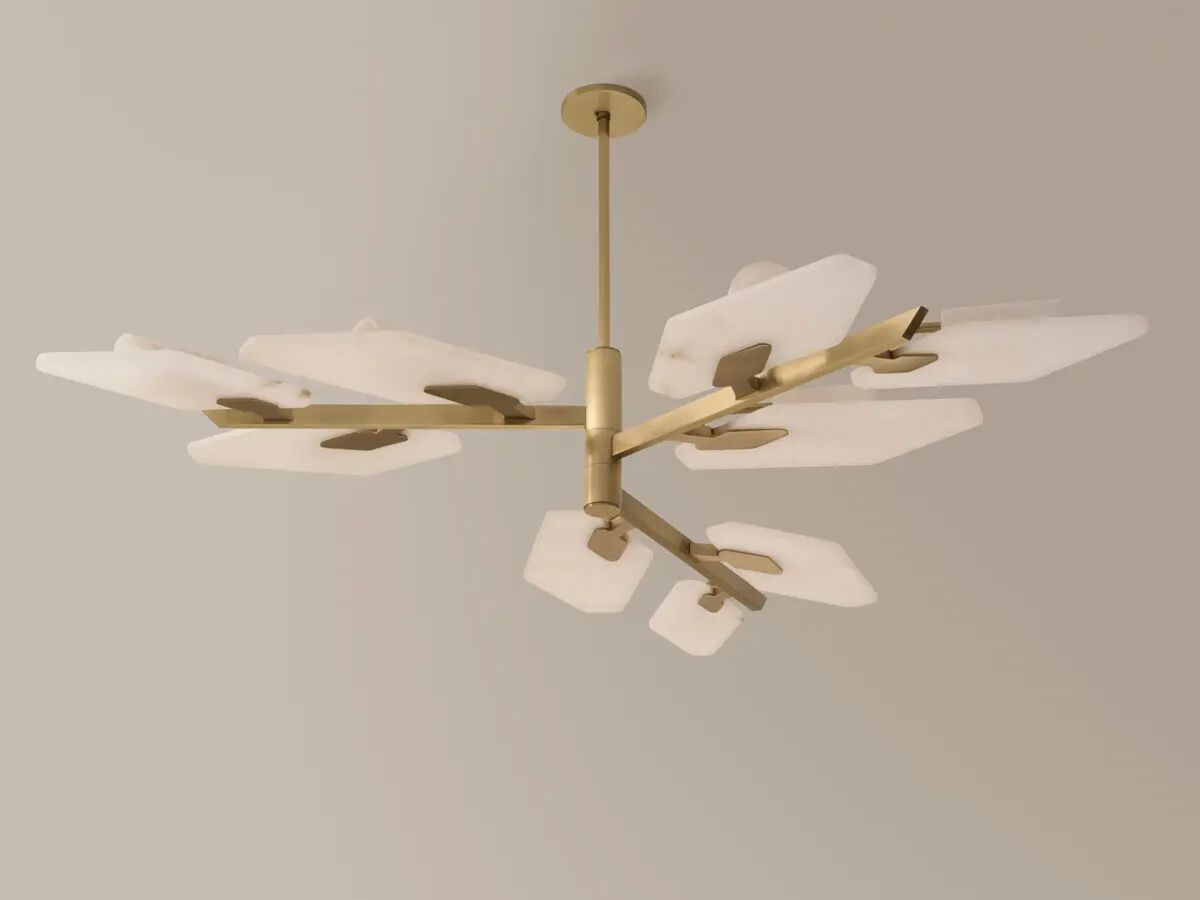 Светодиодный потолочный светильник ручной работы из металла и алебастра GASPARE ASARO LEAF ARCH-00023059 - Вид №6