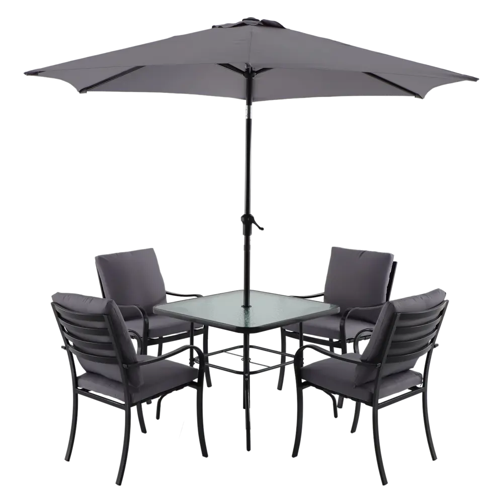 Naterial Rono: набор садовой мебели с 4 креслами, столом и зонтом 84252500 STLM-0047504 - Вид №1