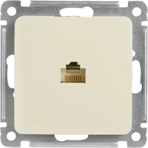 Розетка компьютерная встраиваемая Hegel РСК-400-01 цвет слоновая кость