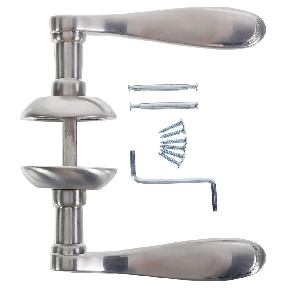 Ручки дверные на розетке Inspire ZC-64-D1, ЦАМ, цвет матовый никель STLM-2029228 - Вид №2
