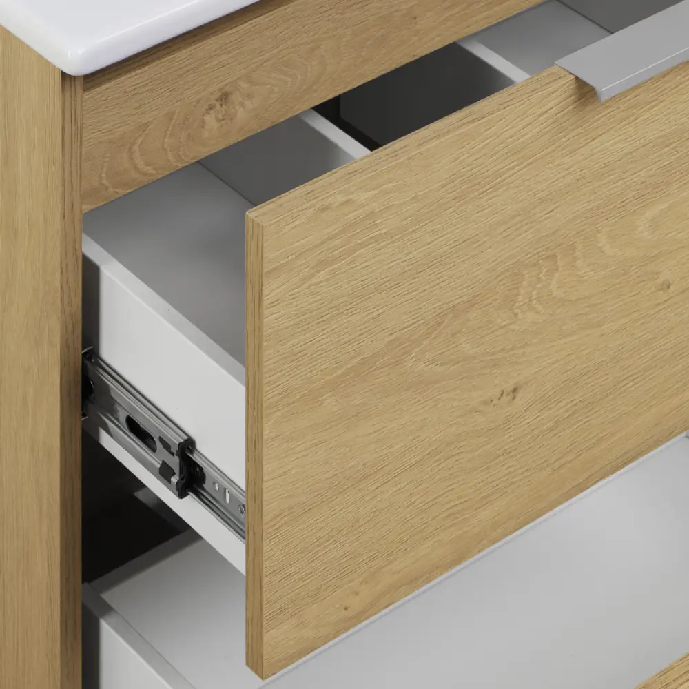 Тумба под раковину подвесная Sensea Essential 60 см цвет дуб STLM-2133366 - Вид №5