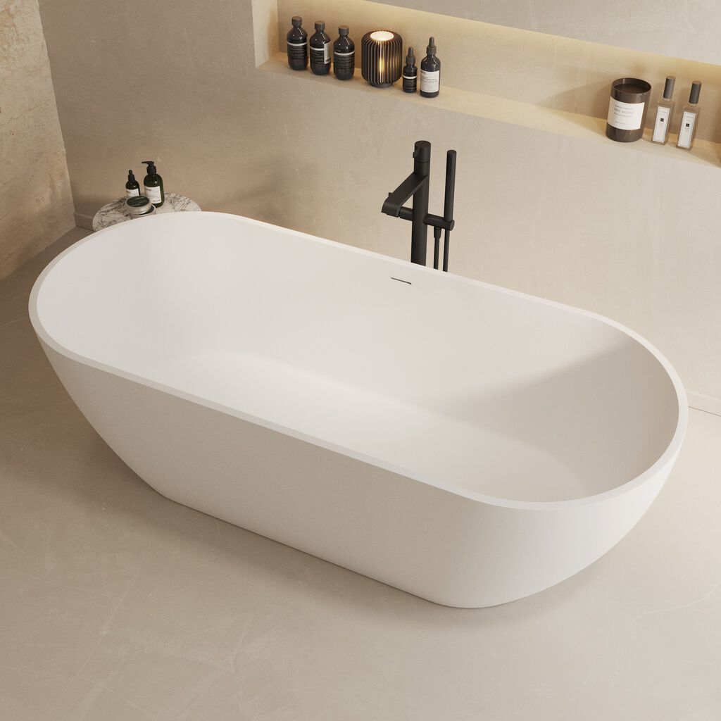 Овальная ванна в центре комнаты в Mineral Stone® RILUXA Nantes ARCH-00091589 - Вид №1