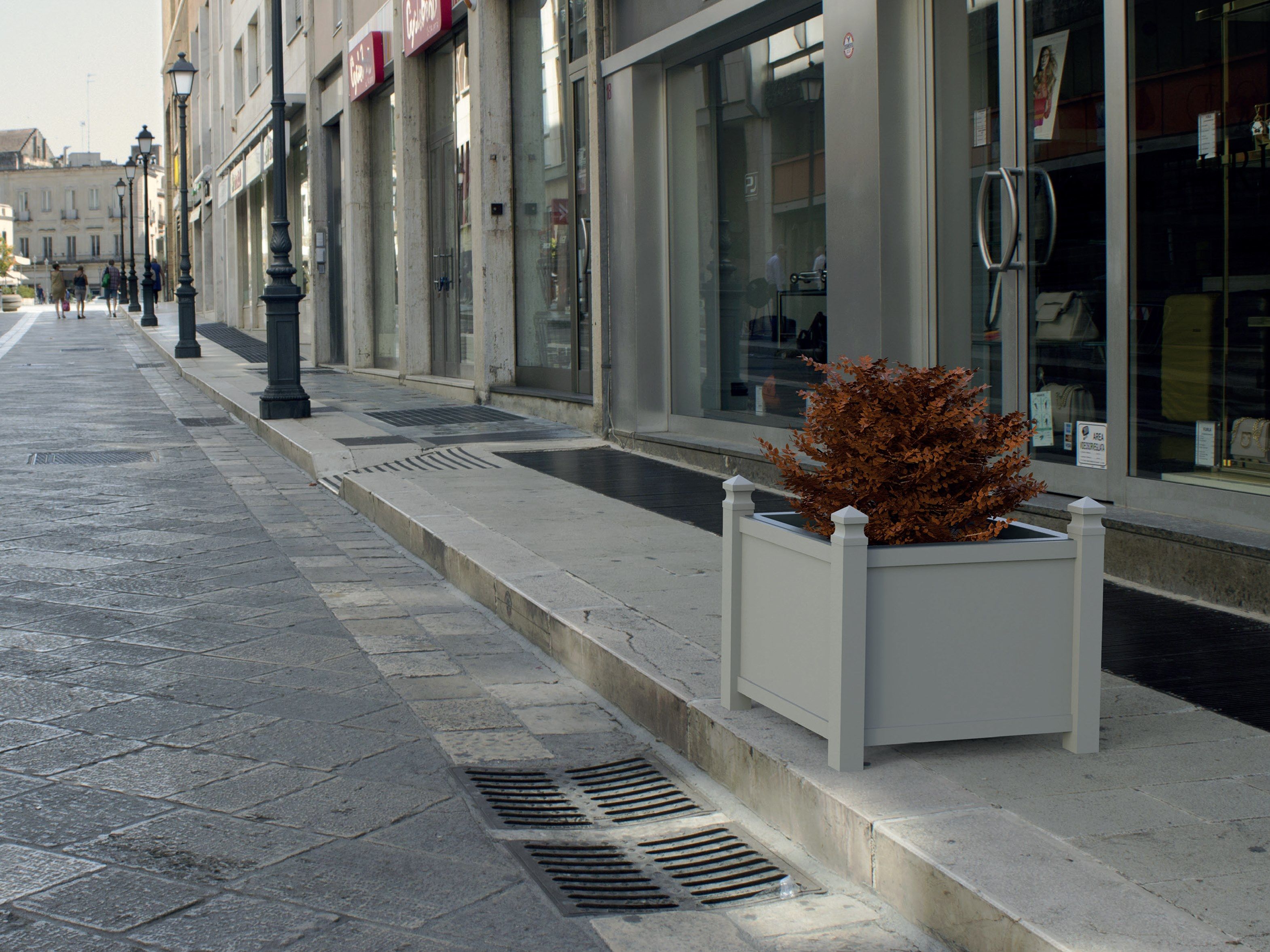 Оцинкованная стальная квадратная низкая плантатор Lazzari Plaza ARCH-00072554 - Вид №2