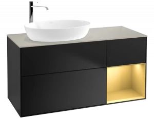 Villeroy&Boch Тумба под раковину Прямоугольная версия F933HFPD Finion Black Matt Lacquer