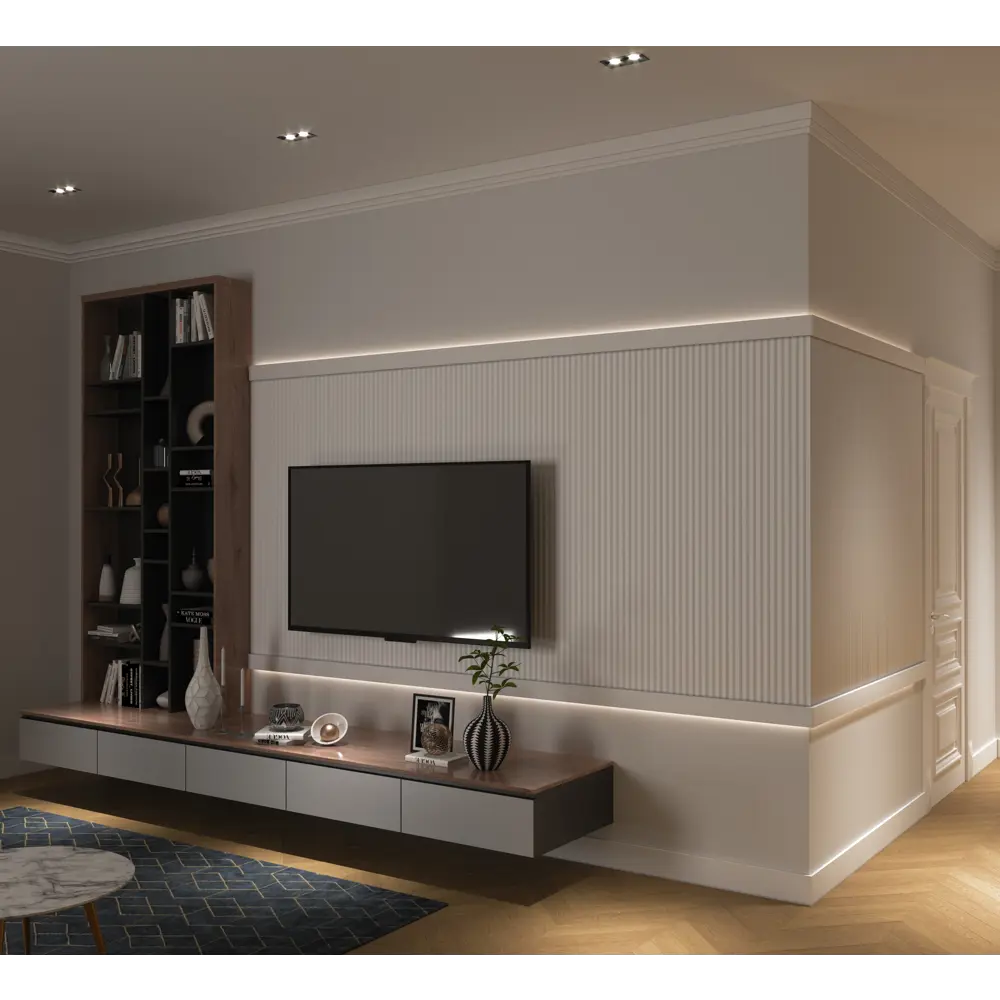 Молдинг настенный полистирол ударопрочный Decor-Dizayn DD902 белый 10x130x2000 мм STLM-2072162 - Вид №4