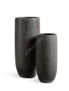 41.3317-01-002-GR-95 Кашпо  Effectory - серия Stone - Высокий округлый конус - Тёмно-серый камень Цветочная коллекция
