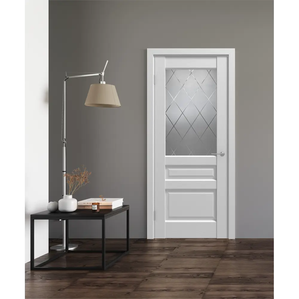 Комплект двери Artens Магнолия со стеклом 70x200 см ПВХ белый с добором 100 мм STLM-2190947 - Вид №1