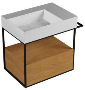 MSQ 65 Мебельное решение azzurra ceramica Подвесная конструкция из окрашенного металла в комплекте с шкафом с ящиком ELEGANCE